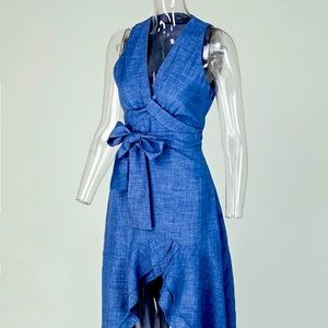 Chicme stylishSleeveless knotted ruffle slit dress